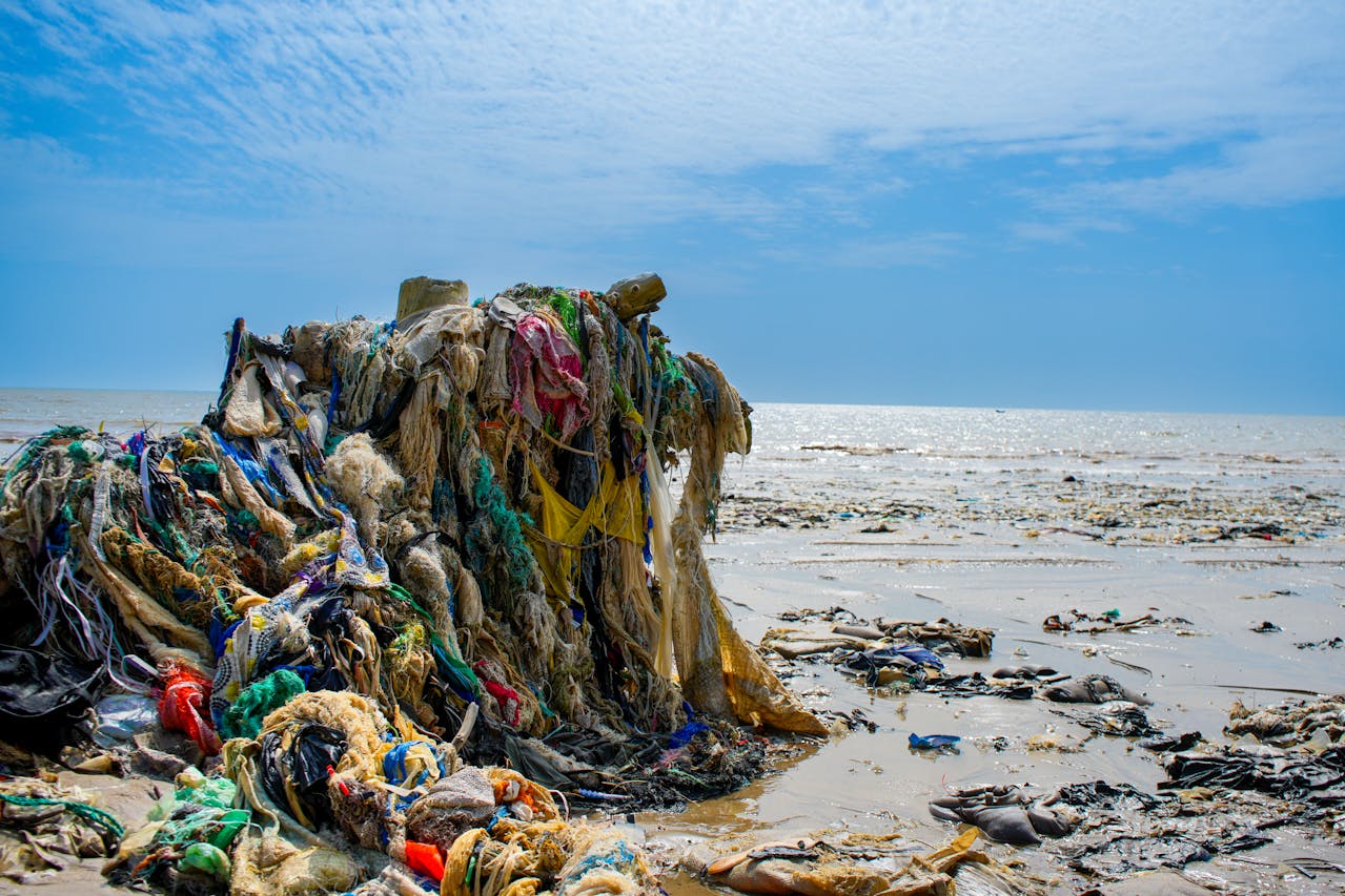 Pile of Garbage on the Ocean Beach Pile of Garbage on the Ocean Beach