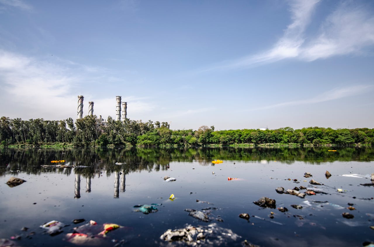 Trash Pollution in India River Trash Pollution in India River